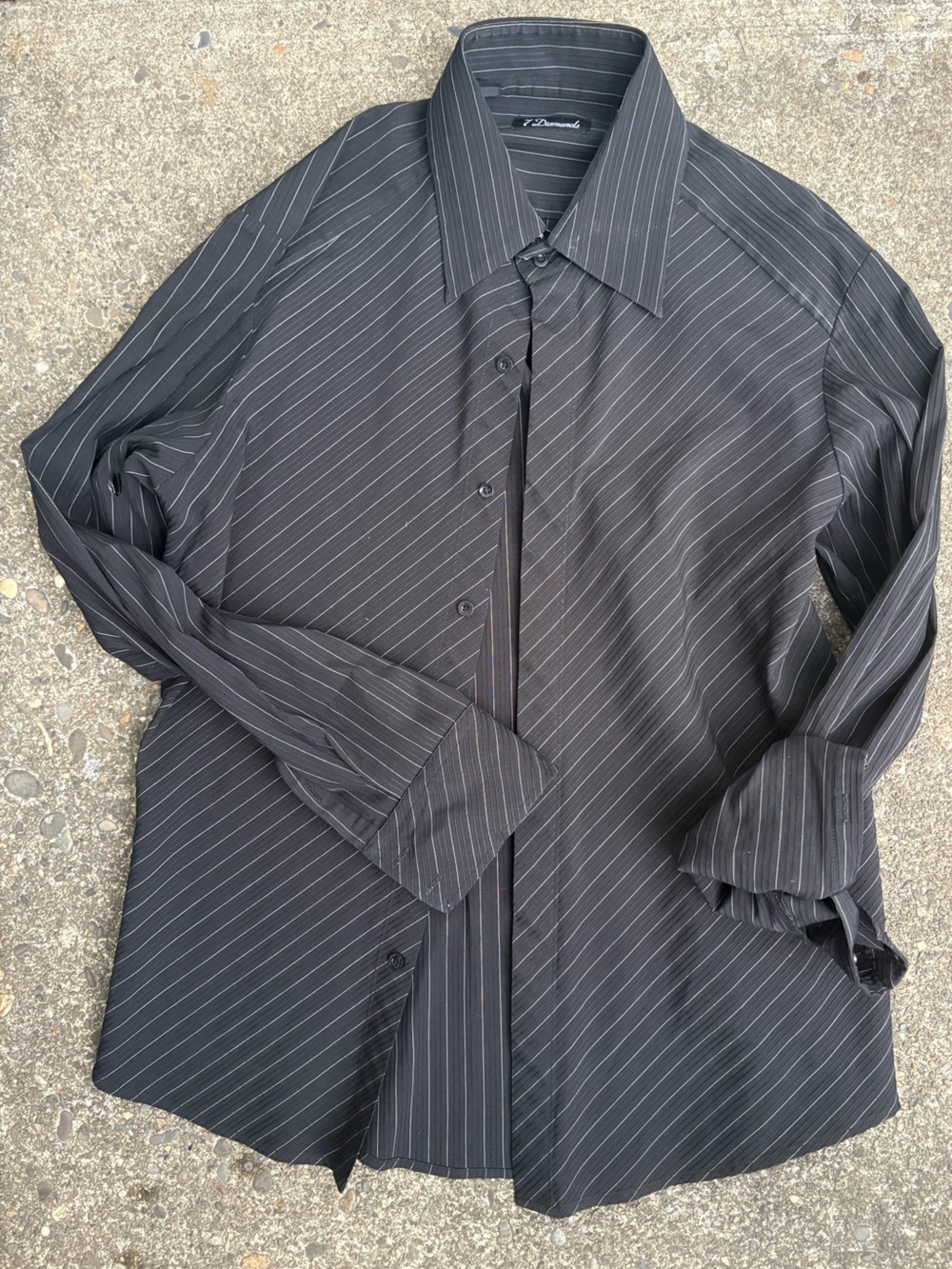 7 Diamonds Black Pinstripe Dress Shirt